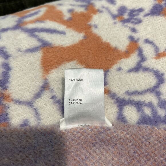 Anthropologie Cozy Knit Fable Throw Blanket Purple White Orange - Picture 4 of 10